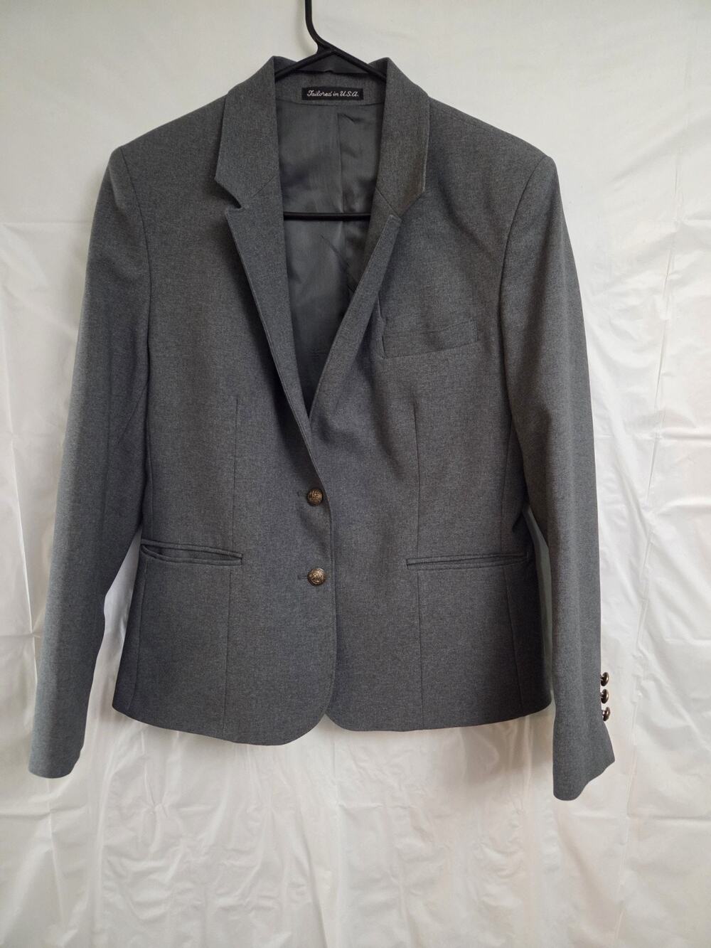 Fitted Blazer Womens Size Small/Medium Grey Long Sleeve **See Description**